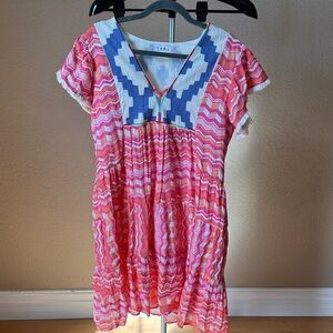 THML Pink and Blue Zigzag Mini Dress